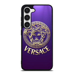 VERSACE SILVER VIOLET LOGO Samsung Galaxy S23 Case Cover VERSACE SILVER VIOLET LOGO Samsung Galaxy S23 Case Cover