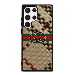 BURBERRY PATTERN GUCCI LOGO Samsung Galaxy S23 Ultra Case Cover BURBERRY PATTERN GUCCI LOGO Samsung Galaxy S23 Ultra Case Cover