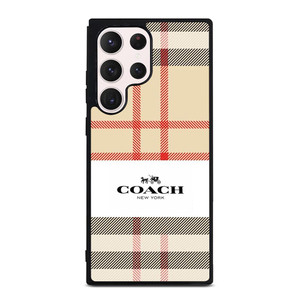 BURBERRY PATTERN X COACH NEW YORK LOGO Samsung Galaxy S23 Ultra Case Cover BURBERRY PATTERN X COACH NEW YORK LOGO Samsung Galaxy S23 Ultra Case Cover