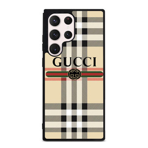 GUCCI LOGO X BURBERRY PATTERN Samsung Galaxy S23 Ultra Case Cover GUCCI LOGO X BURBERRY PATTERN Samsung Galaxy S23 Ultra Case Cover