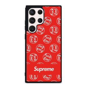 SUPREME FUCK EM PATTERN Samsung Galaxy S23 Ultra Case Cover SUPREME FUCK EM PATTERN Samsung Galaxy S23 Ultra Case Cover