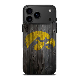 IOWA HAWKEYES WOOD LOGO iPhone 17 Pro Max Case Cover