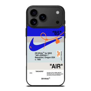 NIKE AIR JORDAN 1 OFF WHITE BLUE iPhone 17 Pro Max Case Cover NIKE AIR JORDAN 1 OFF WHITE BLUE iPhone 17 Pro Max Case Cover