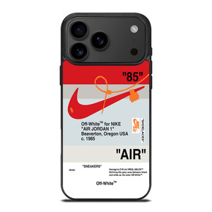 NIKE AIR JORDAN 1 OFF WHITE RED iPhone 17 Pro Max Case Cover NIKE AIR JORDAN 1 OFF WHITE RED iPhone 17 Pro Max Case Cover