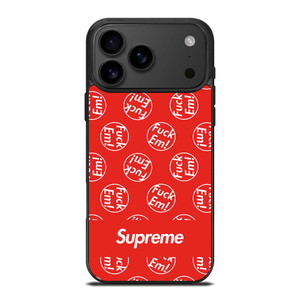 SUPREME FUCK EM PATTERN iPhone 17 Pro Max Case Cover