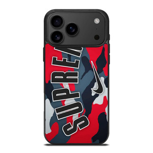 SUPREME X NIKE RED CAMO iPhone 17 Pro Max Case Cover