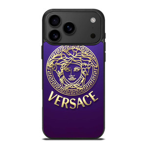 VERSACE SILVER VIOLET LOGO iPhone 17 Pro Max Case Cover VERSACE SILVER VIOLET LOGO iPhone 17 Pro Max Case Cover
