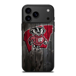 WISCONSIN BADGERS WOOD LOGO iPhone 17 Pro Max Case Cover