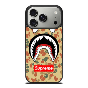 BAPE CAMO SHARK SUPREME iPhone 17 Pro Case Cover BAPE CAMO SHARK SUPREME iPhone 17 Pro Case Cover