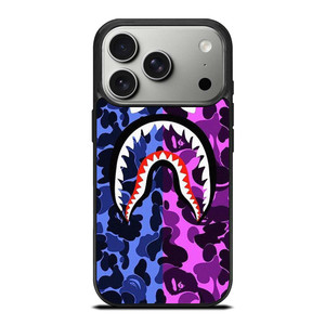 BAPE SHARK BLUE PURPLE iPhone 17 Pro Case Cover
