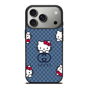 GUCCI LOGO HELLO KITTY BLUE iPhone 17 Pro Case Cover