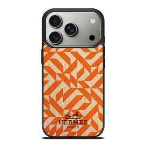 HERMES PARIS PATTERN ORANGE iPhone 17 Pro Case Cover