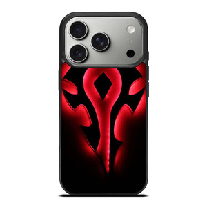 HORDE WORLD OF WARCRAFT BLACK LOGO iPhone 17 Pro Case Cover