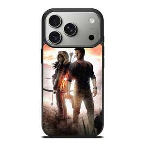 NATHAN DRAKE AND LARA CROFT UNCHARTED GAMES iPhone 17 Pro Case Cover NATHAN DRAKE AND LARA CROFT UNCHARTED GAMES iPhone 17 Pro Case Cover