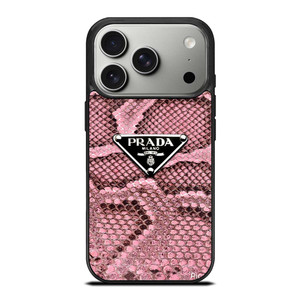 PRADA MILANO LOGO PINK SNAKE TEXTURE iPhone 17 Pro Case Cover PRADA MILANO LOGO PINK SNAKE TEXTURE iPhone 17 Pro Case Cover