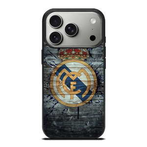 REAL MADRID FOOTBALL WOOD LOGO iPhone 17 Pro Case Cover REAL MADRID FOOTBALL WOOD LOGO iPhone 17 Pro Case Cover