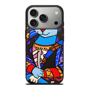 ROMERO BRITTO CAT MONALISA iPhone 17 Pro Case Cover ROMERO BRITTO CAT MONALISA iPhone 17 Pro Case Cover