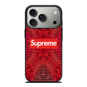 SUPREME RED SNAKE SKIN iPhone 17 Pro Case Cover