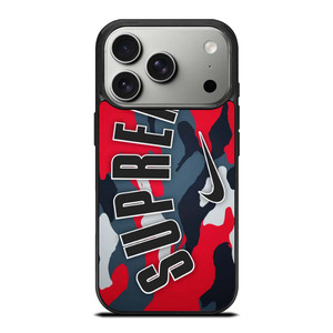 SUPREME X NIKE RED CAMO iPhone 17 Pro Case Cover SUPREME X NIKE RED CAMO iPhone 17 Pro Case Cover