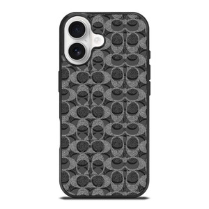 COACH BLACK GREY PATTERN LOGO iPhone 17 Case Cover