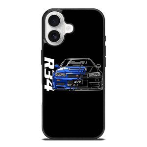 NISSAN GTR R34 ILLUSTRATION iPhone 17 Case Cover NISSAN GTR R34 ILLUSTRATION iPhone 17 Case Cover