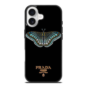 PRADA LOGO DIAMOND BUTTERFLY iPhone 17 Case Cover
