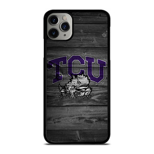 TCU HORNED FROGS FOOTBALL WOOD LOGO  iPhone 11 Pro Max Case Cover