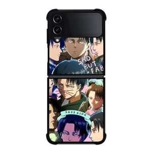 LEVI ACKERMAN ATTACK ON TITANS CUTE ANIME COLLAGE Samsung Galaxy Z Flip 4 Case Cover