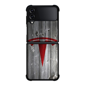 TESLA WOODEN LOGO Samsung Galaxy Z Flip 4 Case Cover