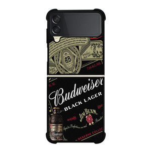 BUDWEISER BEER BLACK LABEL Samsung Galaxy Z Flip 3 Case Cover BUDWEISER BEER BLACK LABEL Samsung Galaxy Z Flip 3 Case Cover