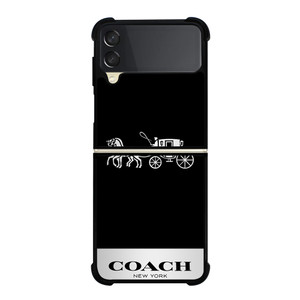 COACH NEW YORK LOGO Samsung Galaxy Z Flip 3 Case Cover COACH NEW YORK LOGO Samsung Galaxy Z Flip 3 Case Cover
