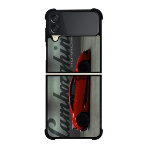 LAMBORGHINI HURACAN RED LOGO  Samsung Galaxy Z Flip 3 Case Cover