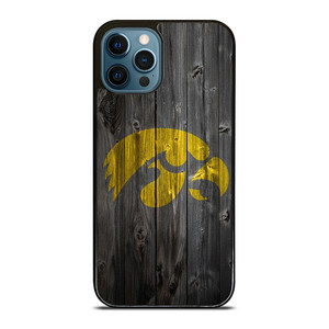 IOWA HAWKEYES WOOD LOGO  iPhone 12 Pro Max Case Cover