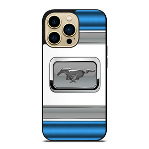 FORD MUSTANG BLUE METAL EMBLEM iPhone 14 Pro Max Case Cover FORD MUSTANG BLUE METAL EMBLEM iPhone 14 Pro Max Case Cover