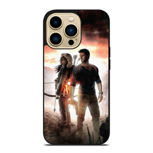 NATHAN DRAKE AND LARA CROFT UNCHARTED GAMES  iPhone 14 Pro Max Case Cover NATHAN DRAKE AND LARA CROFT UNCHARTED GAMES  iPhone 14 Pro Max Case Cover