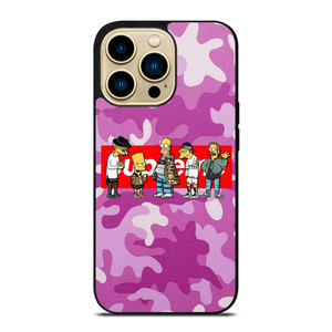 SUPREME THE SIMPSONS CAMO PURPLE  iPhone 14 Pro Max Case Cover