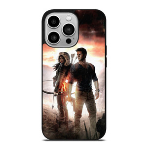 NATHAN DRAKE AND LARA CROFT UNCHARTED GAMES iPhone 14 Pro Case Cover NATHAN DRAKE AND LARA CROFT UNCHARTED GAMES iPhone 14 Pro Case Cover