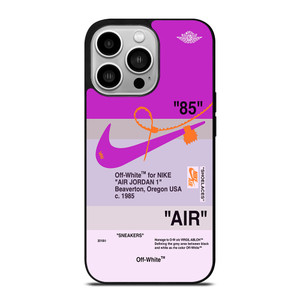 NIKE AIR JORDAN 1 OFF WHITE PURPLE iPhone 14 Pro Case Cover NIKE AIR JORDAN 1 OFF WHITE PURPLE iPhone 14 Pro Case Cover