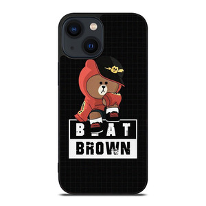 BROWN BEAR BEATS MUSIC CARTOON iPhone 14 Plus Case Cover