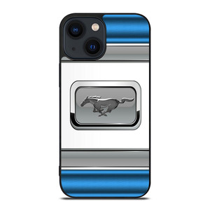 FORD MUSTANG BLUE METAL EMBLEM iPhone 14 Plus Case Cover