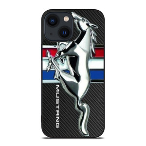 FORD MUSTANG CARBON METAL EMBLEM iPhone 14 Plus Case Cover