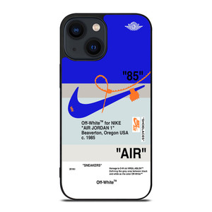 NIKE AIR JORDAN 1 OFF WHITE BLUE iPhone 14 Plus Case Cover