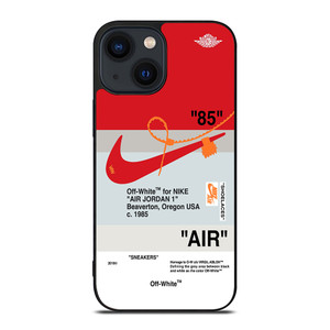 NIKE AIR JORDAN 1 OFF WHITE RED iPhone 14 Plus Case Cover