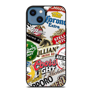BEER WHISKEY LOGO COLLAGE iPhone 14 Case Cover