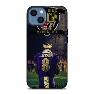 LAMAR JACKSON KING OF THE NORTH iPhone 14 Case Cover LAMAR JACKSON KING OF THE NORTH iPhone 14 Case Cover