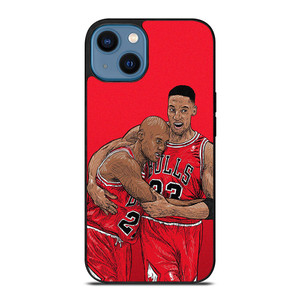 MICHAEL JORDAN X SCOTTIE PIPPEN CHICAGO BULLS 2 iPhone 14 Case Cover