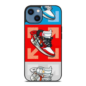 NIKE AIR JORDAN OFF WHITE SNEAKERS VECTOR iPhone 14 Case Cover NIKE AIR JORDAN OFF WHITE SNEAKERS VECTOR iPhone 14 Case Cover