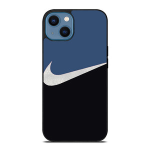 NIKE SWOOSH BLUE BLACK iPhone 14 Case Cover NIKE SWOOSH BLUE BLACK iPhone 14 Case Cover