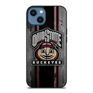 OHIO STATE BUCKEYES WOOD ICON iPhone 14 Case Cover OHIO STATE BUCKEYES WOOD ICON iPhone 14 Case Cover