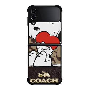COACH NEW YORK SNOOPY Samsung Galaxy Z Flip 4 Case Cover COACH NEW YORK SNOOPY Samsung Galaxy Z Flip 4 Case Cover